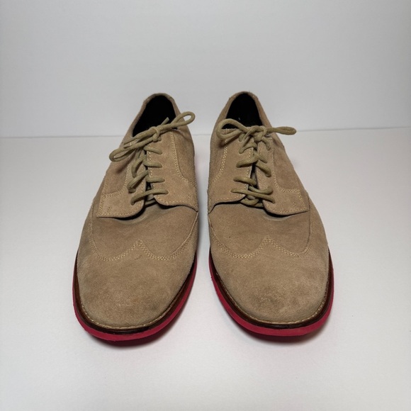 Cole Haan Tan Suede Oxford Shoes - Picture 2 of 13